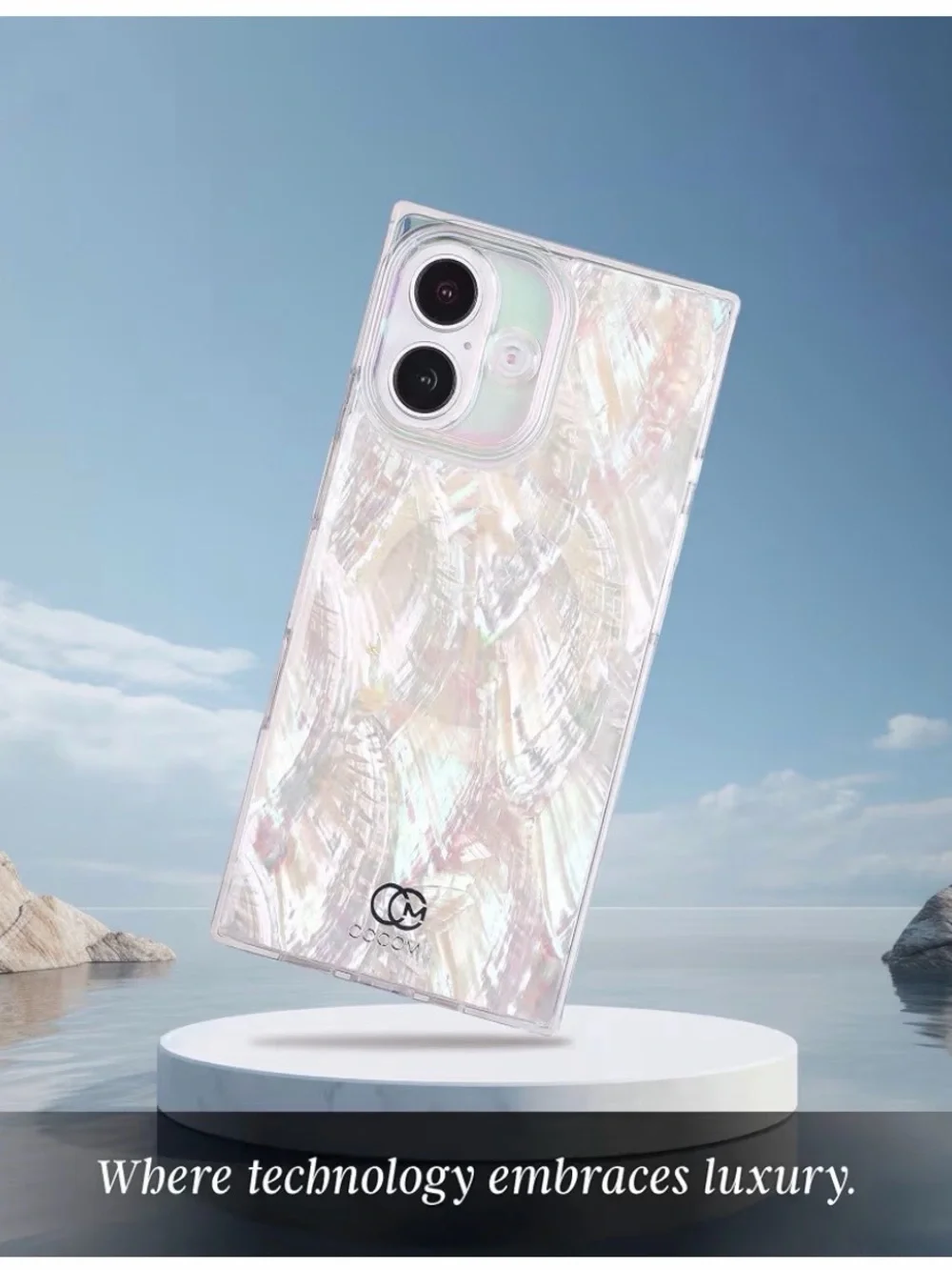 iPhone 16 Iridescent Pearl White Phone Case